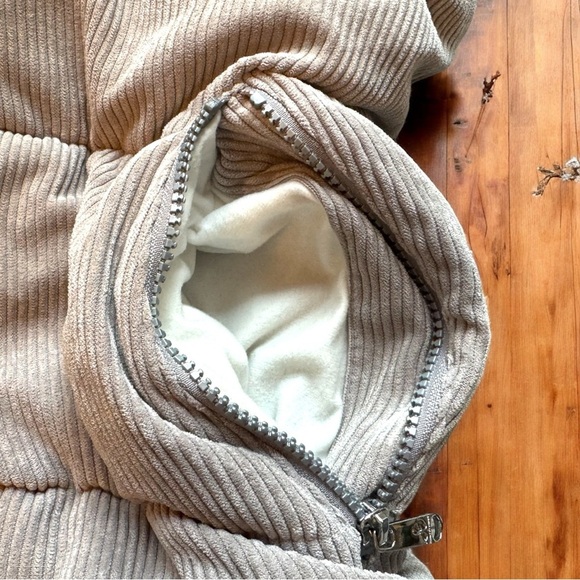 SAM EDELMAN Quilted Corduroy Hooded Puffer Jacket - XL - Picture 14 of 16